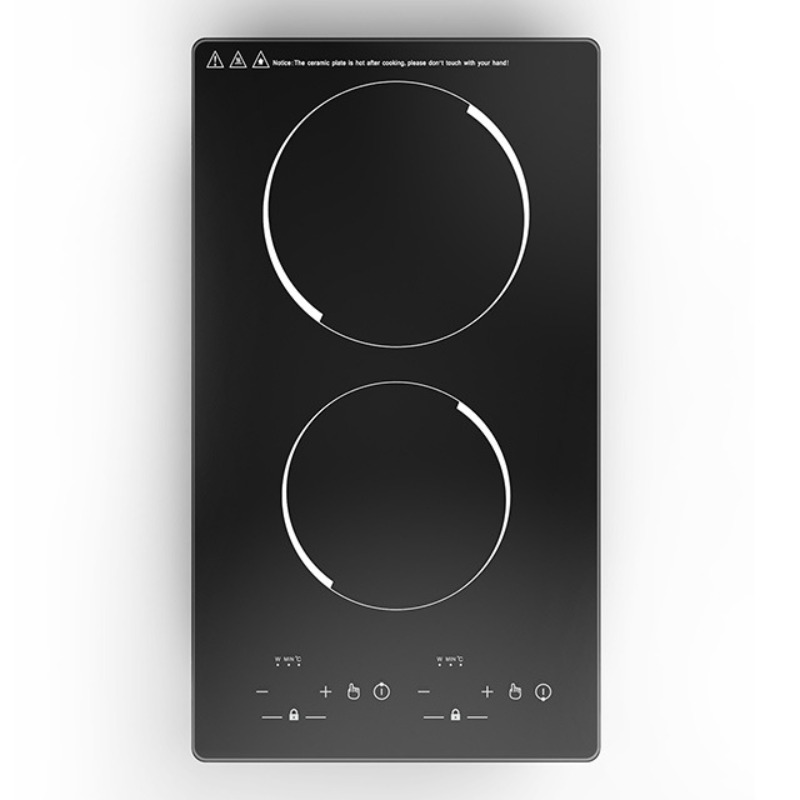 Induction Cooker - Kommerzielles 12-Zoll-Induktionskochfeld mit 2 Brennern, 3400W,