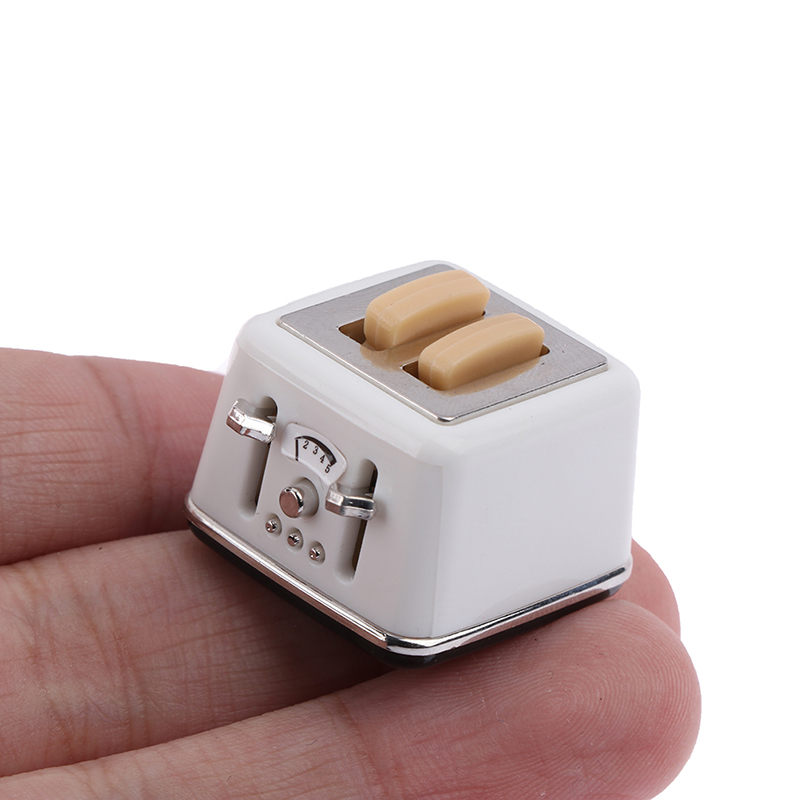 Toaster - 1/12 Maßstab Puppenhaus Brotbackautomat mit Toast