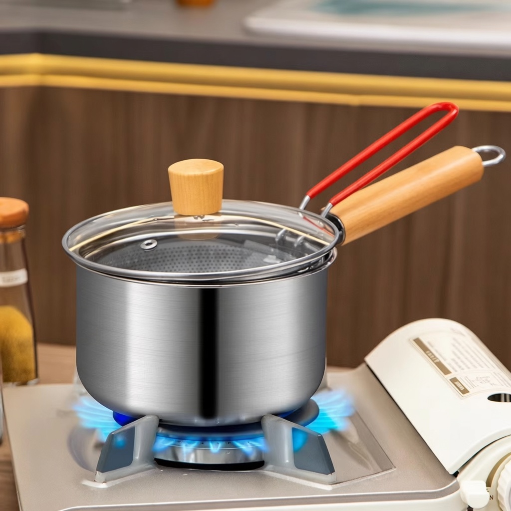 Induction Cooker - Edelstahl-Fritteuse mit Frittierkorb, multifunktionaler kleiner Topf,