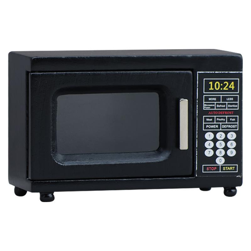 Microwave Oven - Bestseller 1/12 Puppenhaus-Zubehör Miniatur Schwarze Mikrowelle