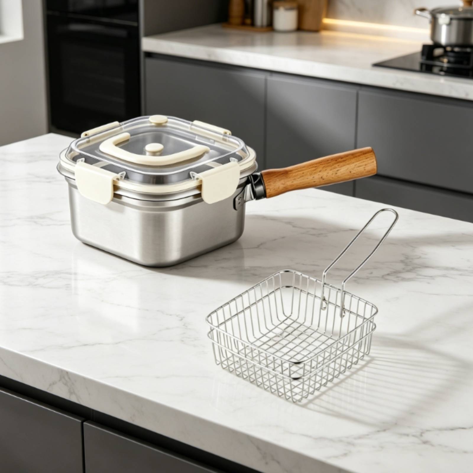 2-teiliger Frittiertopf mit De – Induction Cooker Bewertung und Preis